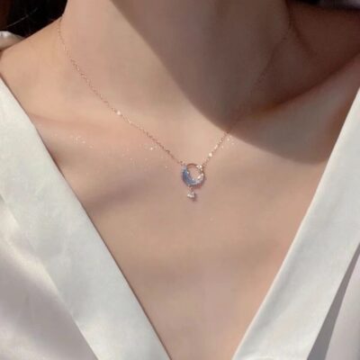 Dây chuyền bạc 925 hình mặt mặt trăng